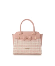 新色ツイードアクセントリボンハンドバッグ