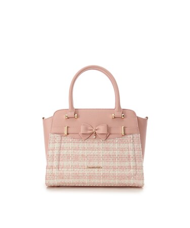 新色ツイードアクセントリボンハンドバッグ