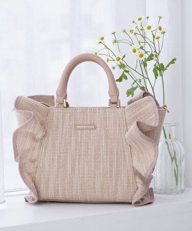 ラメフリルハンドバッグ