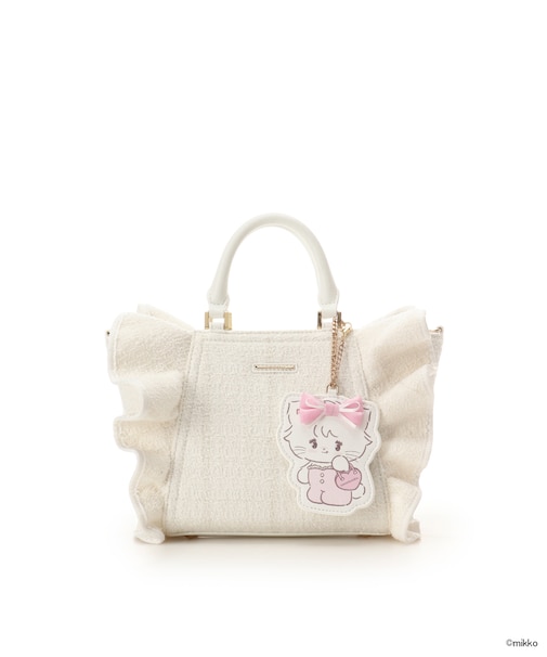 Lil ala mode×SAMANTHAVEGAコレクション ツイードフリルハンドバッグ