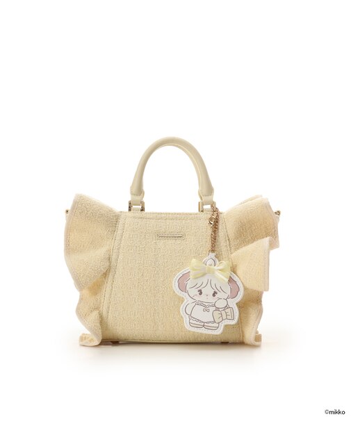 Lil ala mode×SAMANTHAVEGAコレクション ツイードフリルハンドバッグ