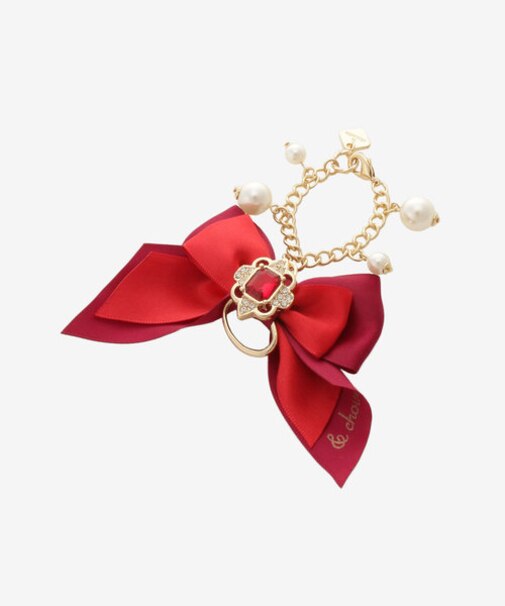 《推し事》金具付きビジューリボンチャーム