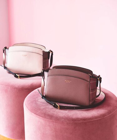 グレンチェック ラウンドプレーンショルダーバッグ