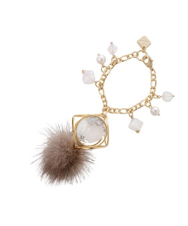 スクエアミンクファーチャーム