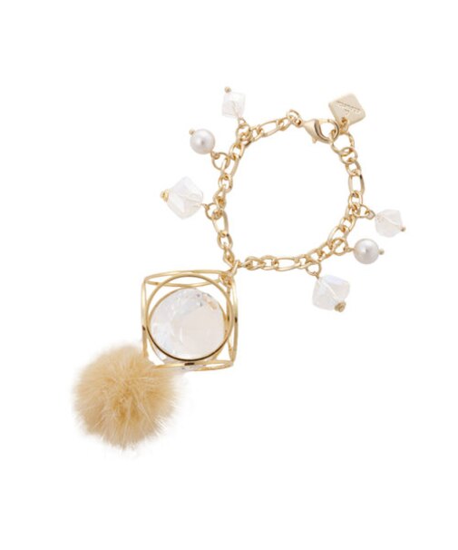 スクエアミンクファーチャーム