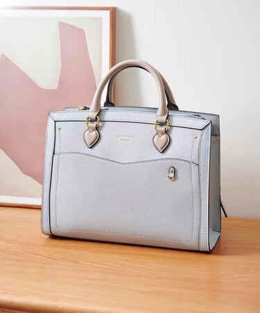 《推し事バッグ》クリアポケット付きバイカラーハンドルトート