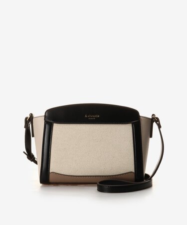 バイカラーキャンバスショルダーバッグ