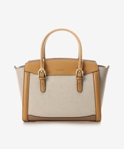 バイカラーキャンバスハンドバッグ