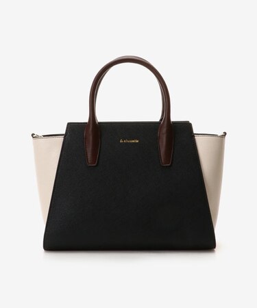 バイカラーシンプルハンドバッグ