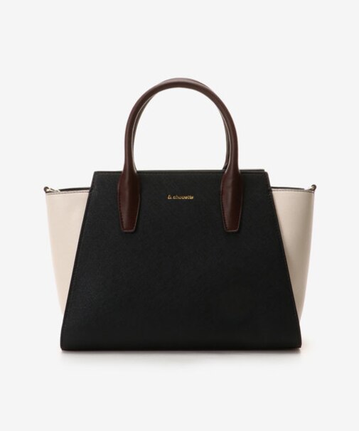 バイカラーシンプルハンドバッグ