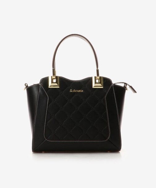 型押しモノグラム　ハンドル金具トート