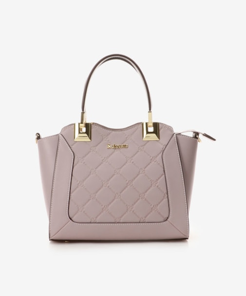 型押しモノグラム　ハンドル金具トート