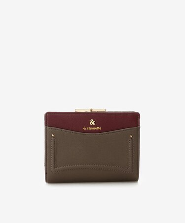 バイカラー口金折財布