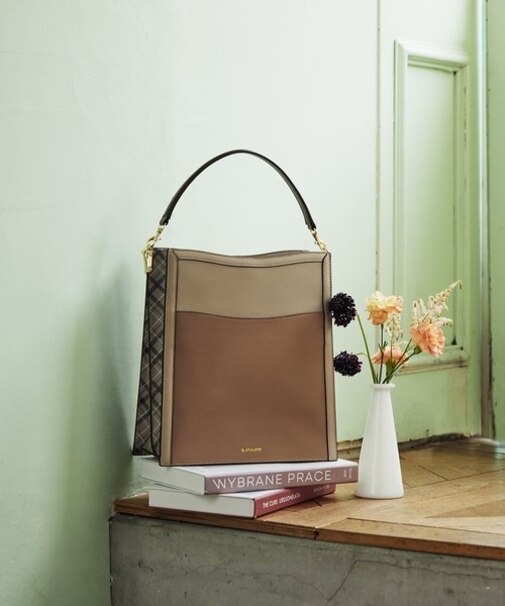 サイドチェック縦型トートバッグ