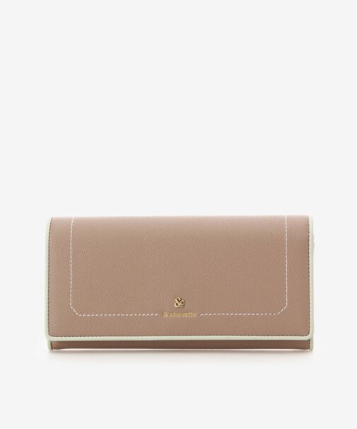 アクセントカラー配色かぶせ長財布