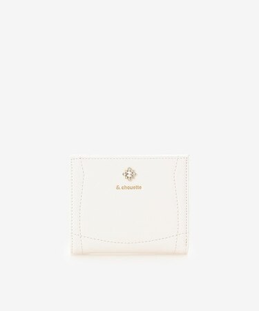 ビジュー付き折財布