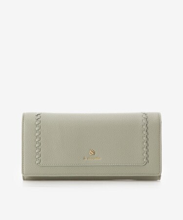 かがりステッチ かぶせ長財布