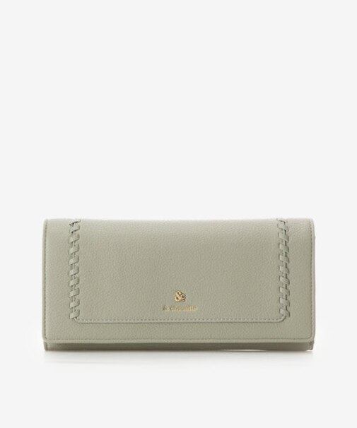 かがりステッチ かぶせ長財布