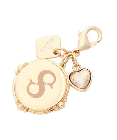 ハートビジュー付きカラーイニシャルファスナートップ S