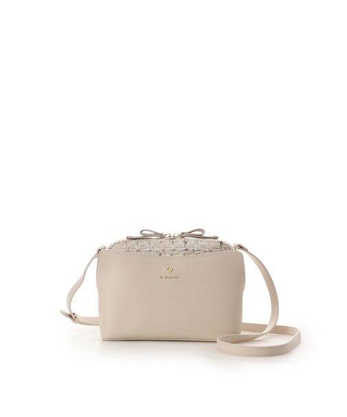 ハンドル金具ツイード ショルダーバッグ