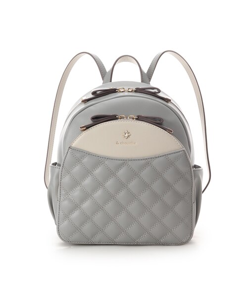 ビジュー付き　キルティングラメリュック