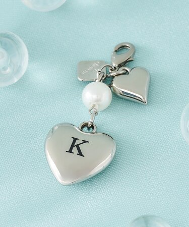 イニシャルハートファスナーチャーム K