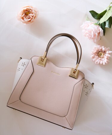 フラワーデザインハンドル金具トート