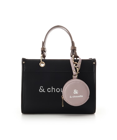 ポーチ付き ドットロゴデザインハンドバッグ