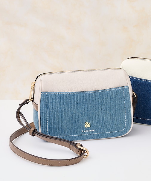 デニム ステッチデザインショルダーバッグ