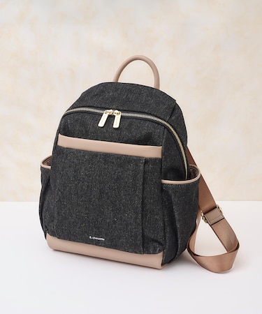 ラウンドジップデニムリュック