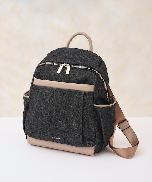 ラウンドジップデニムリュック