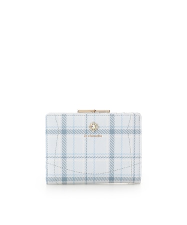 チェックビジュー折財布