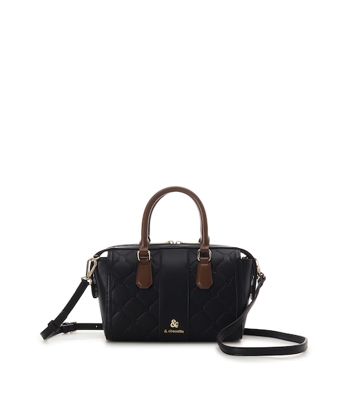 型押しモノグラム ミニボストンバッグ