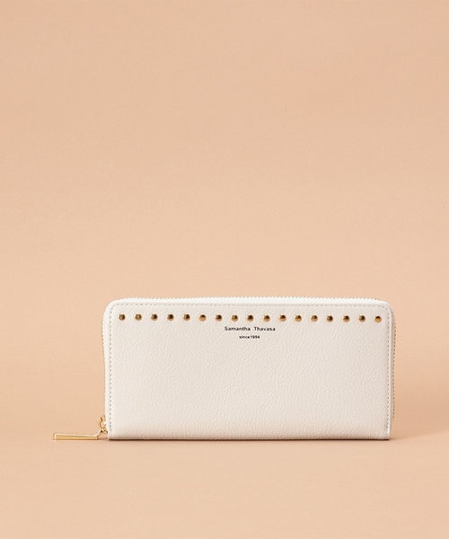 スタッズデザイン ラウンドジップ長財布｜サマンサタバサの通販｜&mall