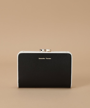 シンプルバイカラー口金折財布