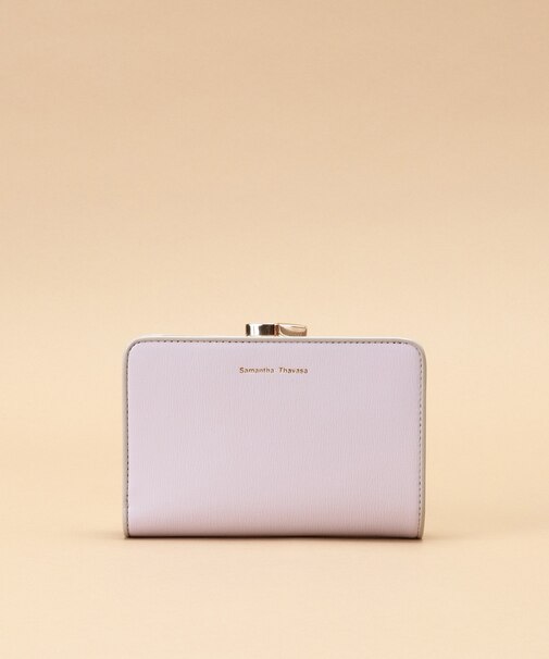 シンプルバイカラー口金折財布