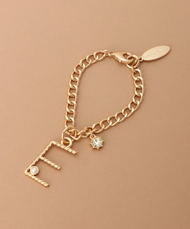 シンプルイニシャルバッグチャーム E