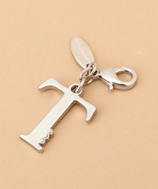 シルバーイニシャルファスナーチャーム T