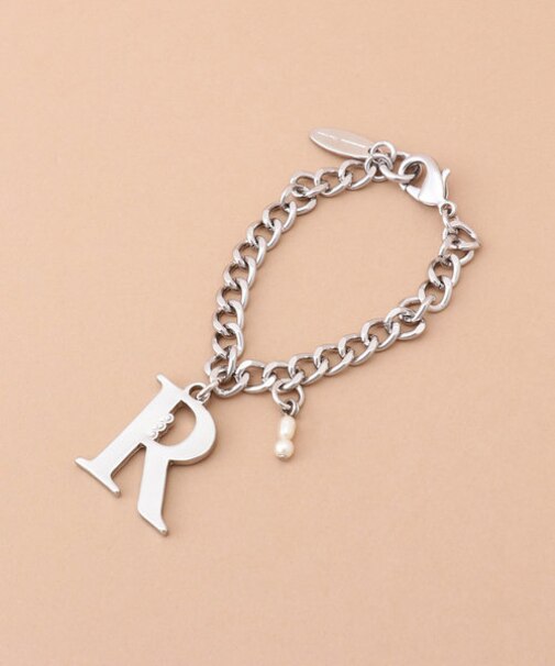 シルバーイニシャルバッグチャーム R