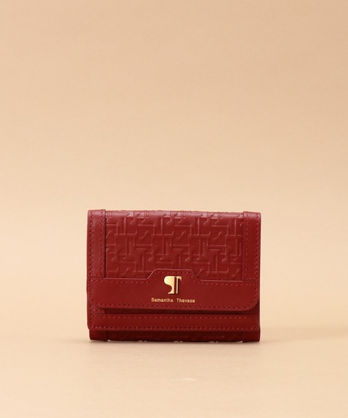 Pomme d'espoir ポムディスポワール 型押しミニ財布