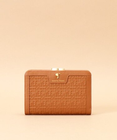 Pomme d'espoir ポムディスポワール 型押し口金折財布