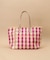 チェックラフィア トートバッグ