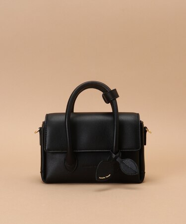 シンプルスムースレザー ハンドバッグ 小サイズ