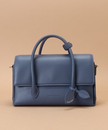 シンプルスムースレザー ハンドバッグ 大サイズ