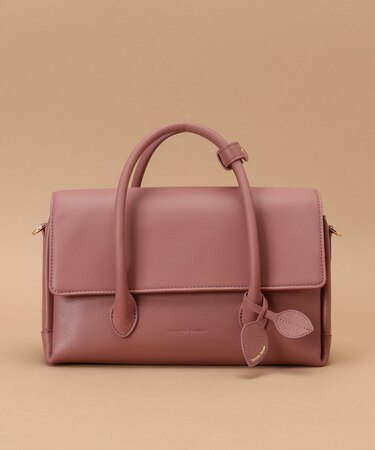 シンプルスムースレザー ハンドバッグ 大サイズ