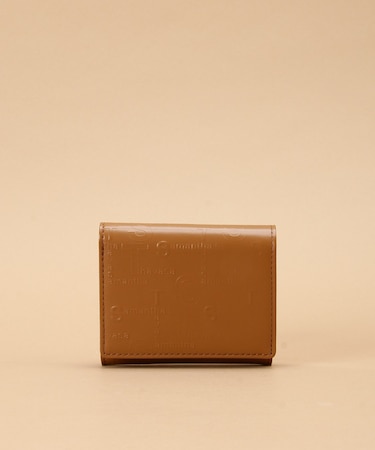クロスロゴ型押しデザイン 三つ折財布