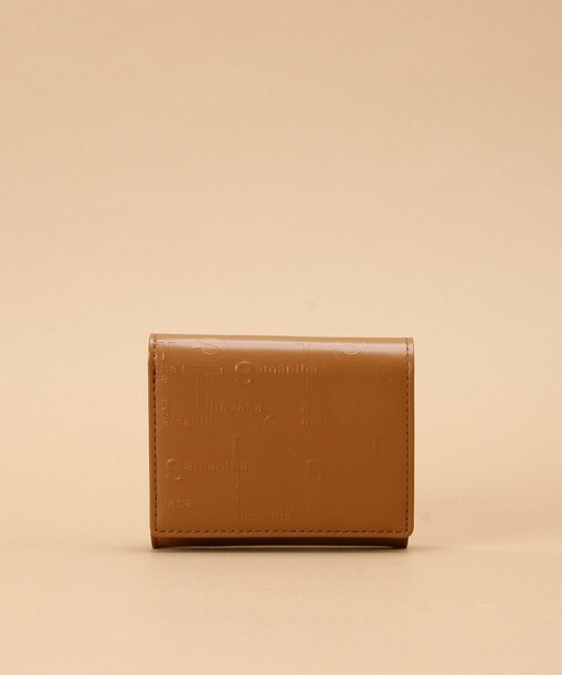 クロスロゴ型押しデザイン 三つ折財布