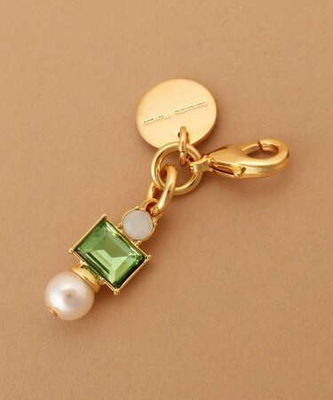 スクエアビジューパール ファスナーチャーム