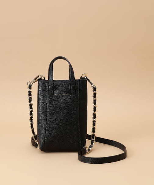 シンプルスクエア型 レザーミニショルダーバッグ