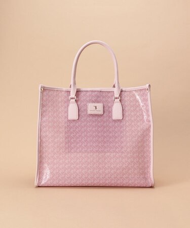 ジャガードプリント チュールトートバッグ 大サイズ